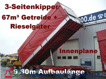KEMPF 3-Seiten Getreidekipper 67m³   9.80m Aufbaulänge - Tentinė priekaba
