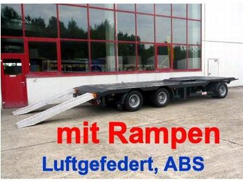 Meusburger 3 Achs Abstetzmuldenanhänger mit Rampen - Žemo profilio platforma priekaba