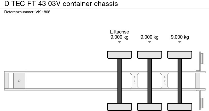 Konteineris-vežimus/ Sukeisti kūną puspriekabė D-Tec FT 43 03V container chassis: foto 6