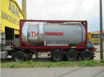 Vanhool 3 Achs Tankchassis+Tankcontainer beheizt, Unfall  - Puspriekabė cisterna
