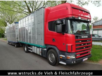 Gyvulių pervežimo sunkvežimis Scania 164/580  Topline 2 Stock    V8: foto 1