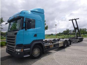 Konteineris-vežimus/ Sukeisti kūną sunkvežimis Scania R450 6X2 BDF RETARDER  EURO 6 WITH TRAILER: foto 1